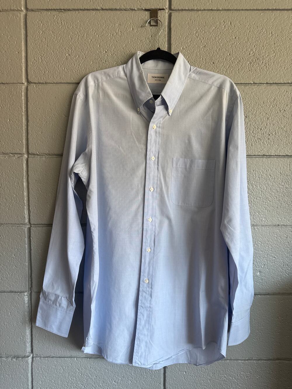 Thom Browne New York Solid Cotton Oxford Button-Down Shirt size 5